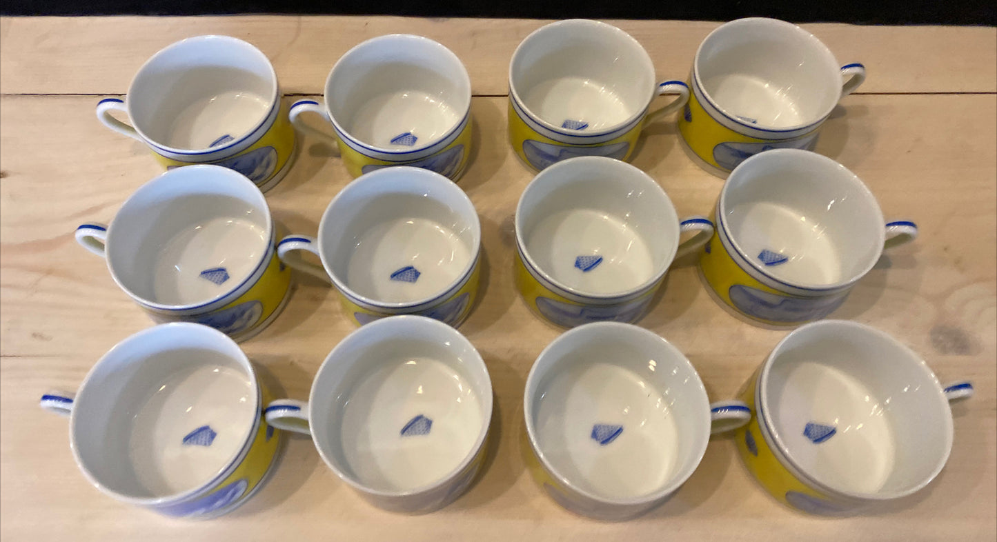 Costa Azzurra “Lynn Chase” Flat Coffee Tea Cup & Saucer  Beach