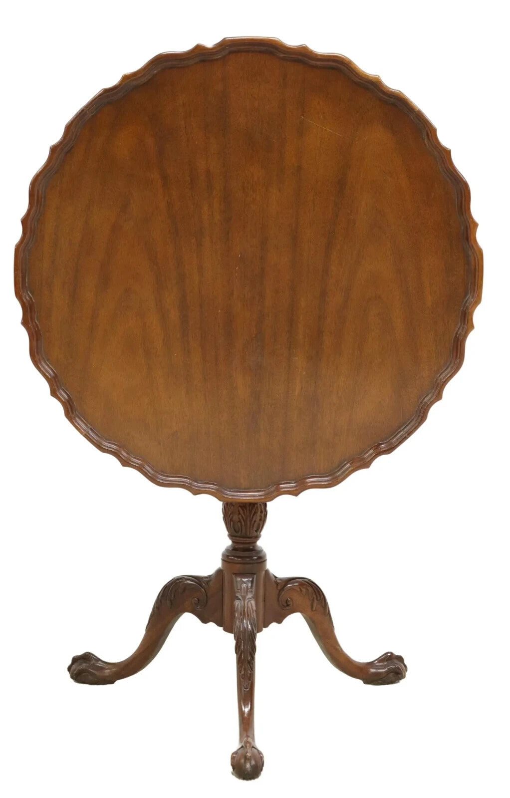 BAKER MAHOGANY PIE-CRUST TILT-TOP TRIPOD TEA TABLE BIRDCAGE