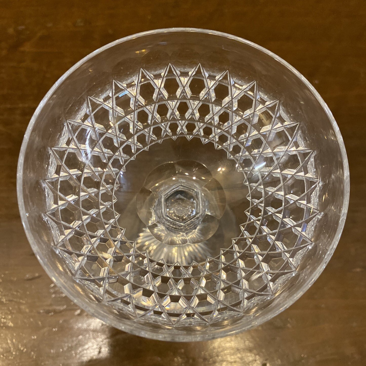 1875 Dorflinger Diamond Hob Saucer Champagne Brilliant Cut Glasses 4.75" BH313C