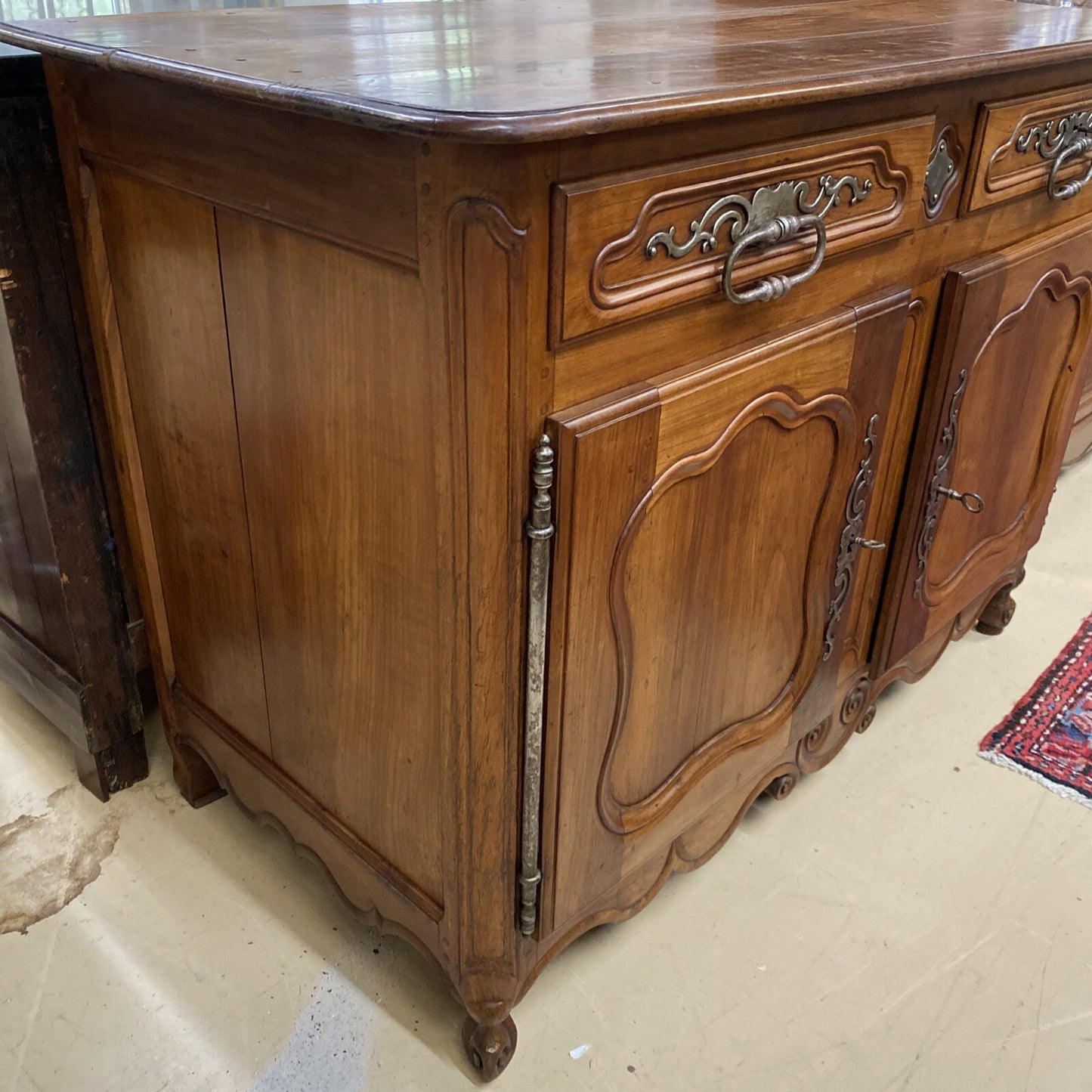 Antique French Provincial Louis XV Fruitwood Chest of Drawers Commode Sideboard