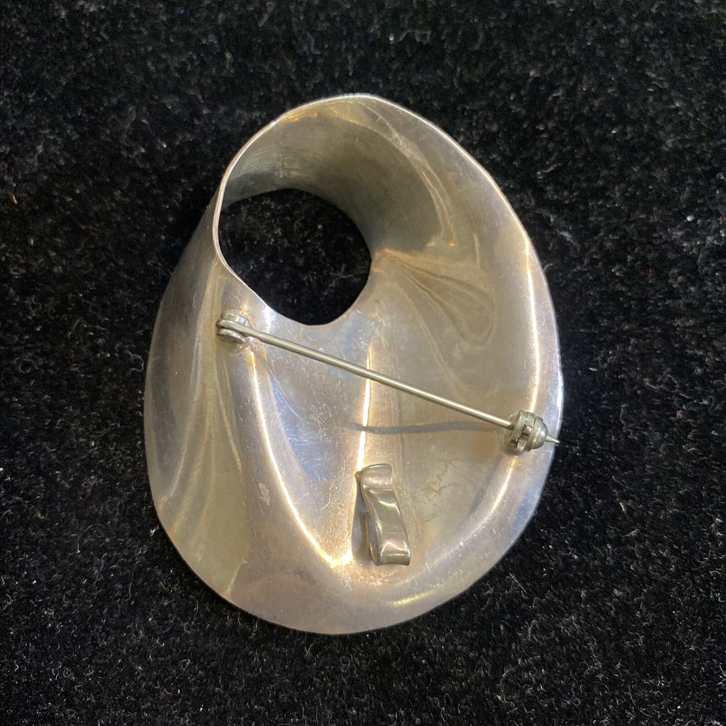 Midcentury Modern Sterling Silver 925 Brooch Pin Pendant 2 1/4" Mexico 15.7g