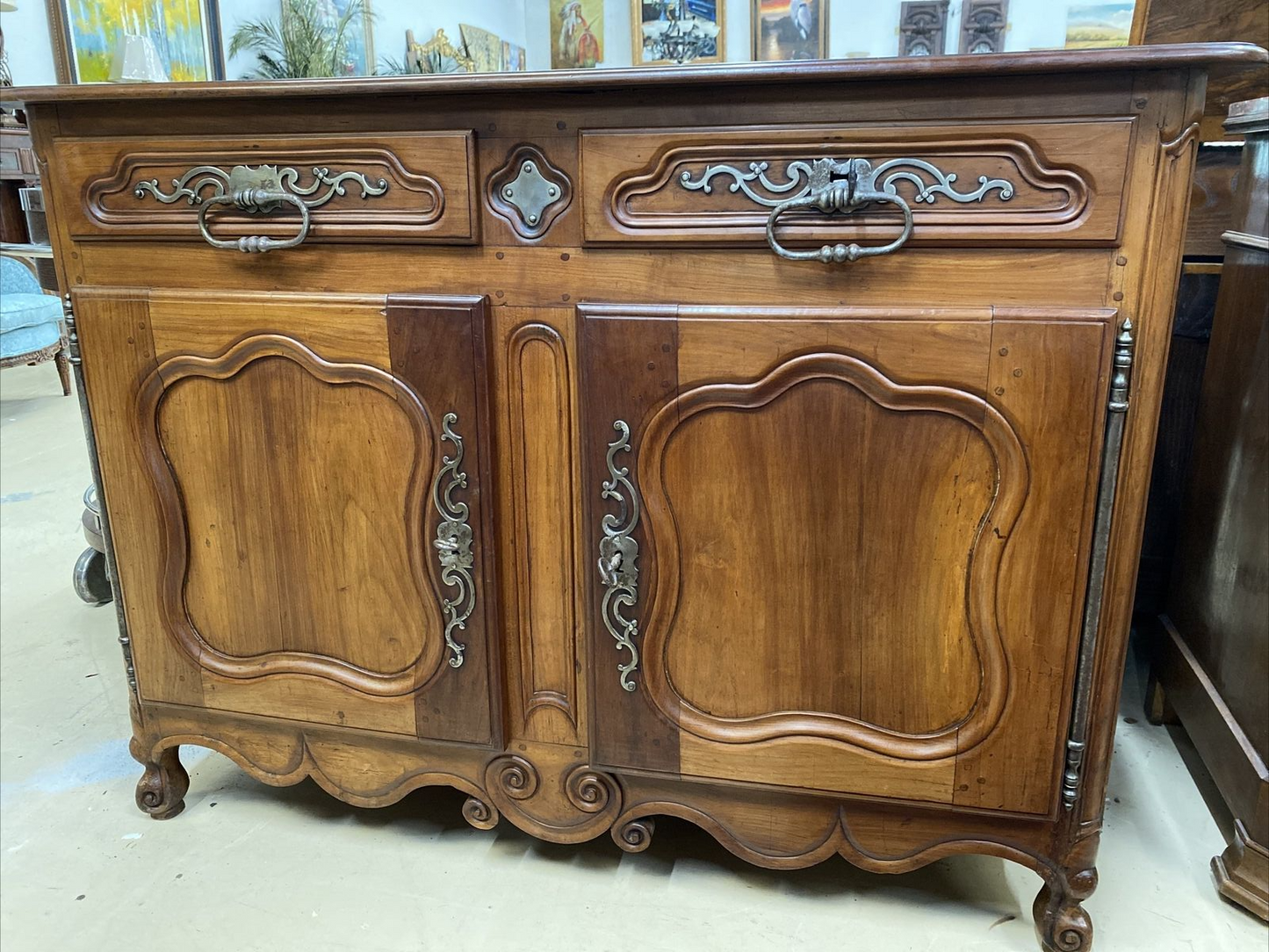 Antique French Provincial Louis XV Fruitwood Chest of Drawers Commode Sideboard