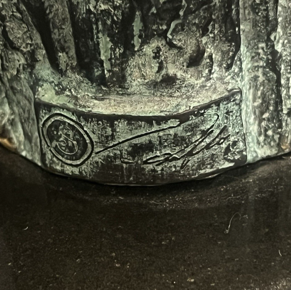 SPI Home Gallery Bronze Pelican Eating Fish Sculpture w/ Marble Base 15" PB2