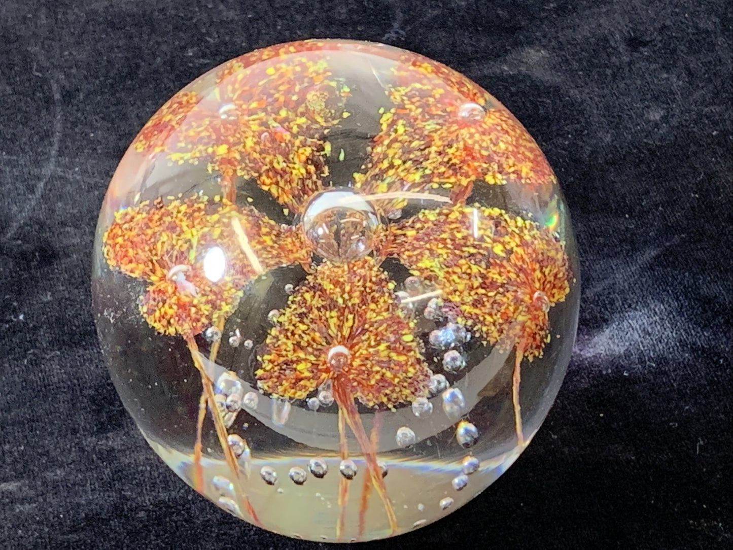 Vintage Millefiori Murano Style Pattern Paperweight Hand Blown Glass # 11