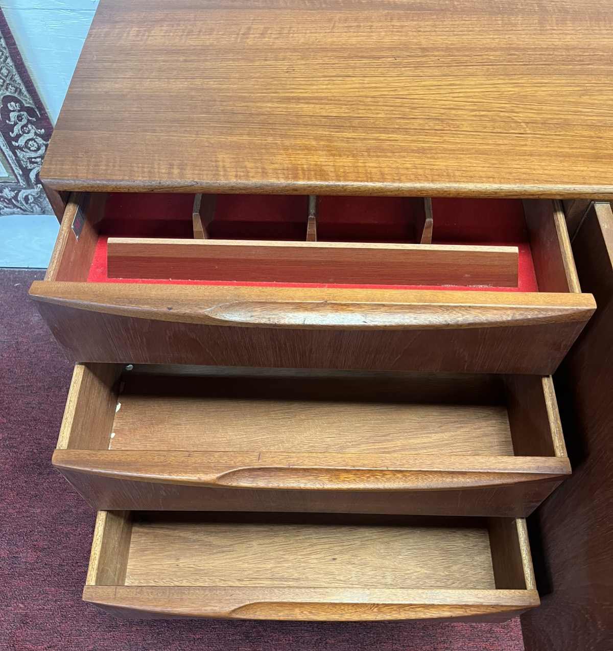 1960's McINTOSH 'DUNFERMLINE' MID-CENTURY MODERN TEAK SIDEBOARD  w/ FOLDOUT BAR
