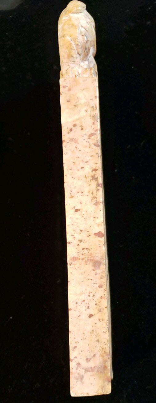 Antique Vintage Chinese Carved Soapstone Seal Foo Dog Inscription 20th Century