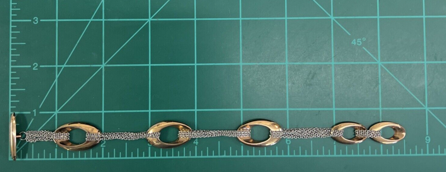 Skagen Ladies Mila Gold and Stainless Necklace and Bracelet Denmark Orig Box