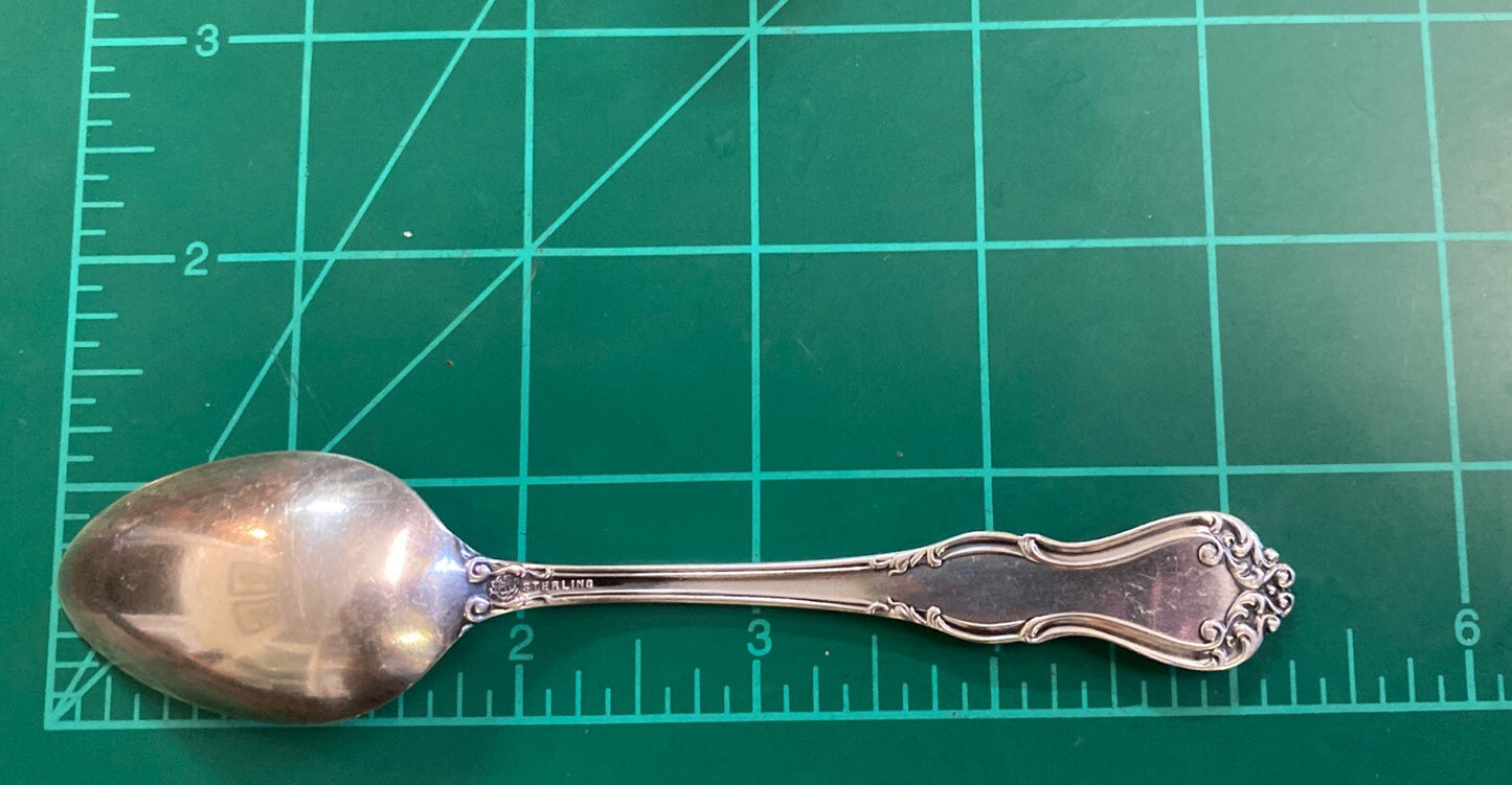 FRANK SMITH COLBERT STERLING SILVER 5.5" COFFEE SPOON -engraved Julia 1921 15.8g