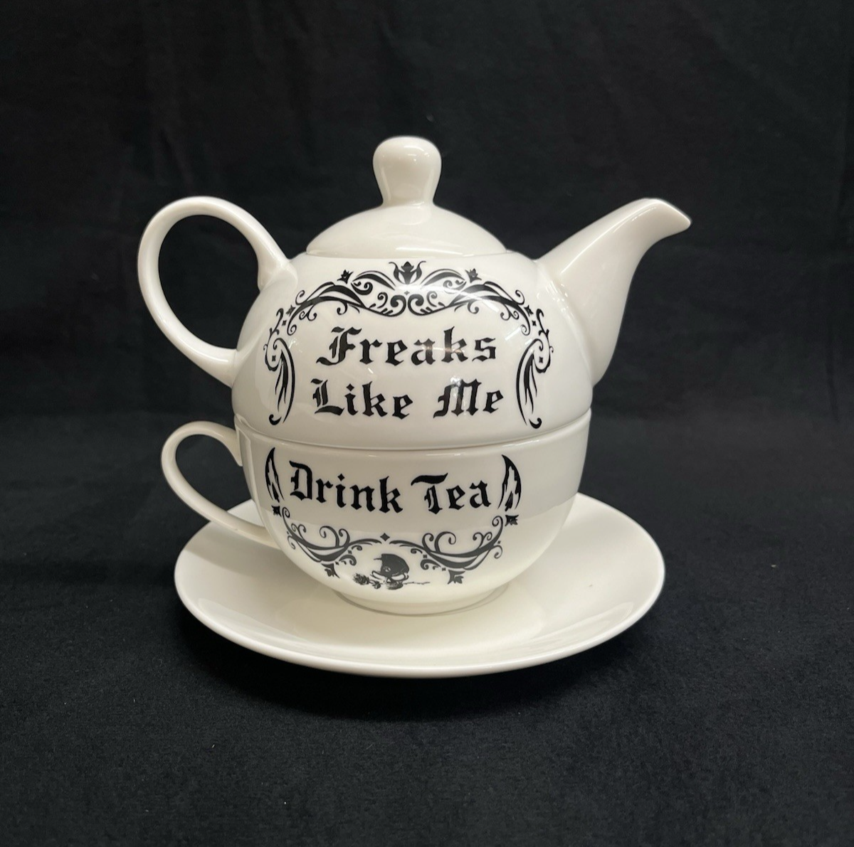 Alchemy of England 1977 Tea for One "Freaks Like Me Drink Tea" China Set