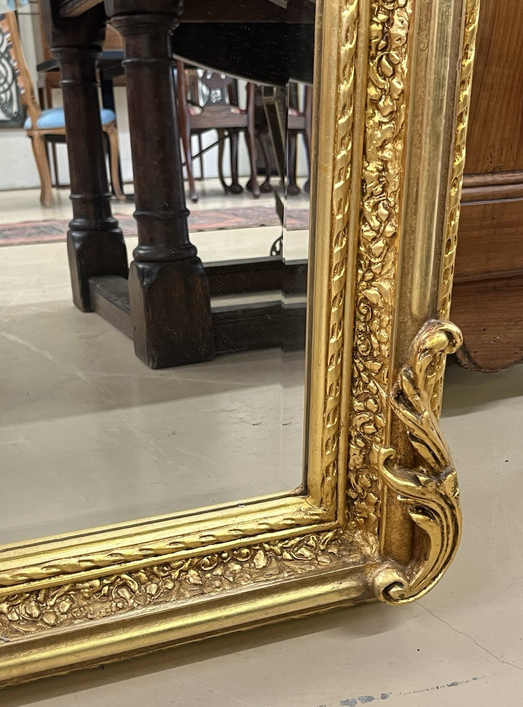 PAIR OF LARGE LOUIS XV STYLE GILT GOLD PUTTI ANGEL WALL MIRRORS, 61.5"H
