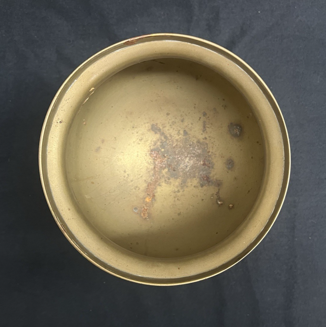 PB19 Pair of Indian Moorish Spun Brass Cloisonne Enamel Pedestal Planters 8.25"