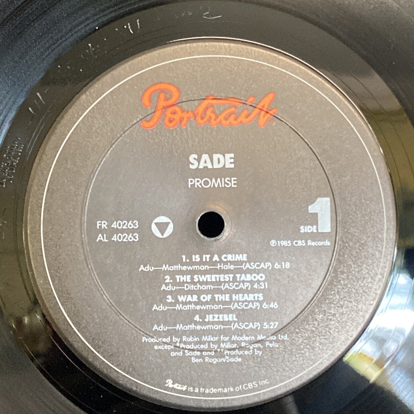 PROMO STAMPED SADE-PROMISE 1985 PORTRAIT FR 40263- VINYL LP