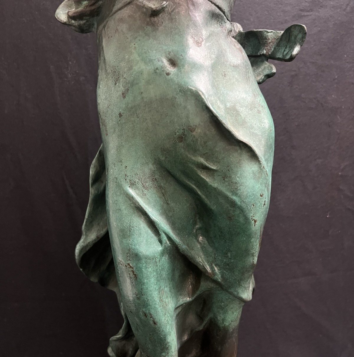PB1 Auguste Moreau Large Bronze "Woman with Vessel" Statue w/ Marble Base 36"