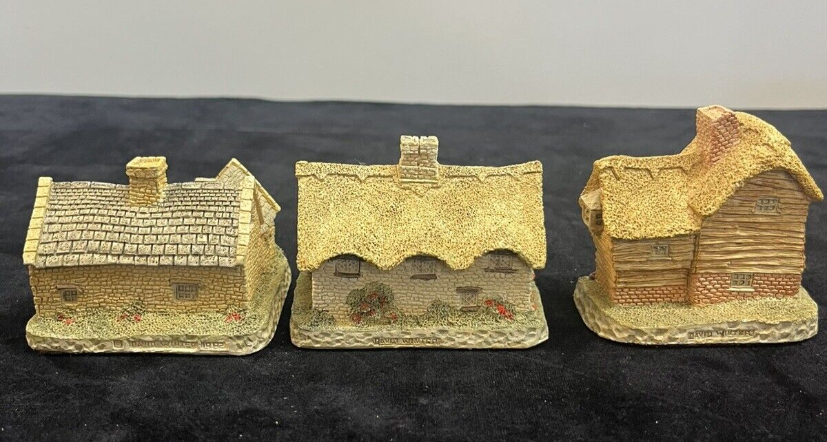 Lot Of 3 David Winter Cottages: Dower House, Village Shop, Cotswold Cottage 1982