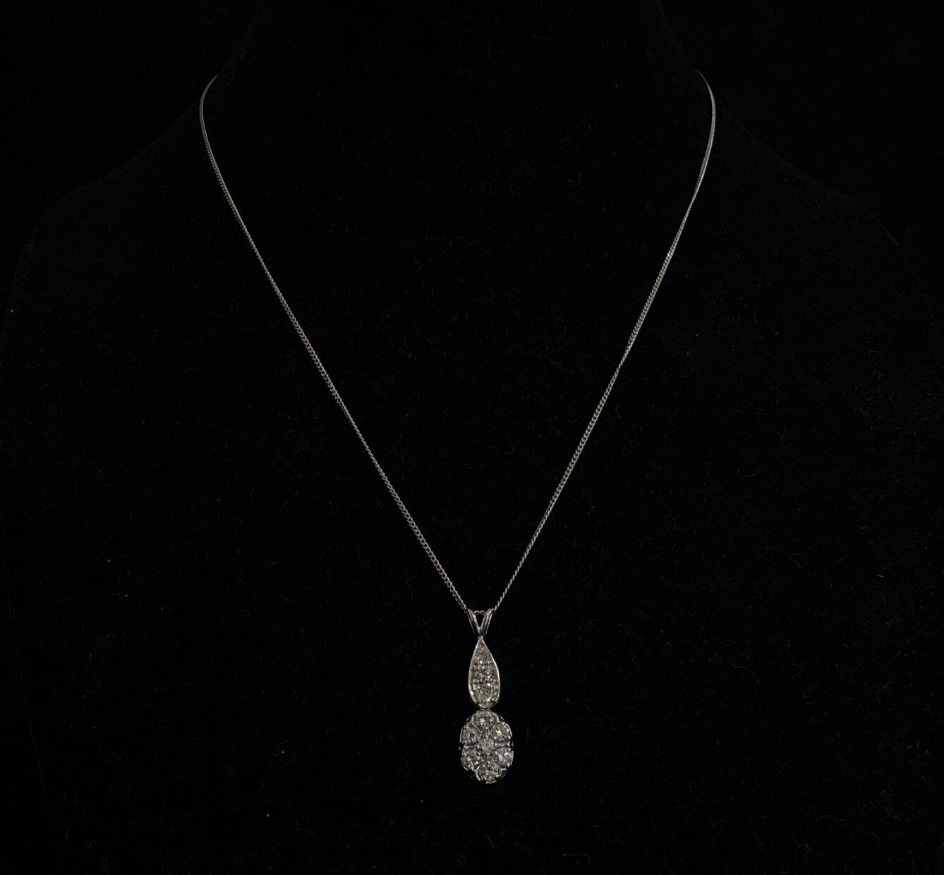 14K Gold 10 Diamond Approx 1.38 cts Pendant 2.9g SI1-SI2 TESTED Sterling Chain