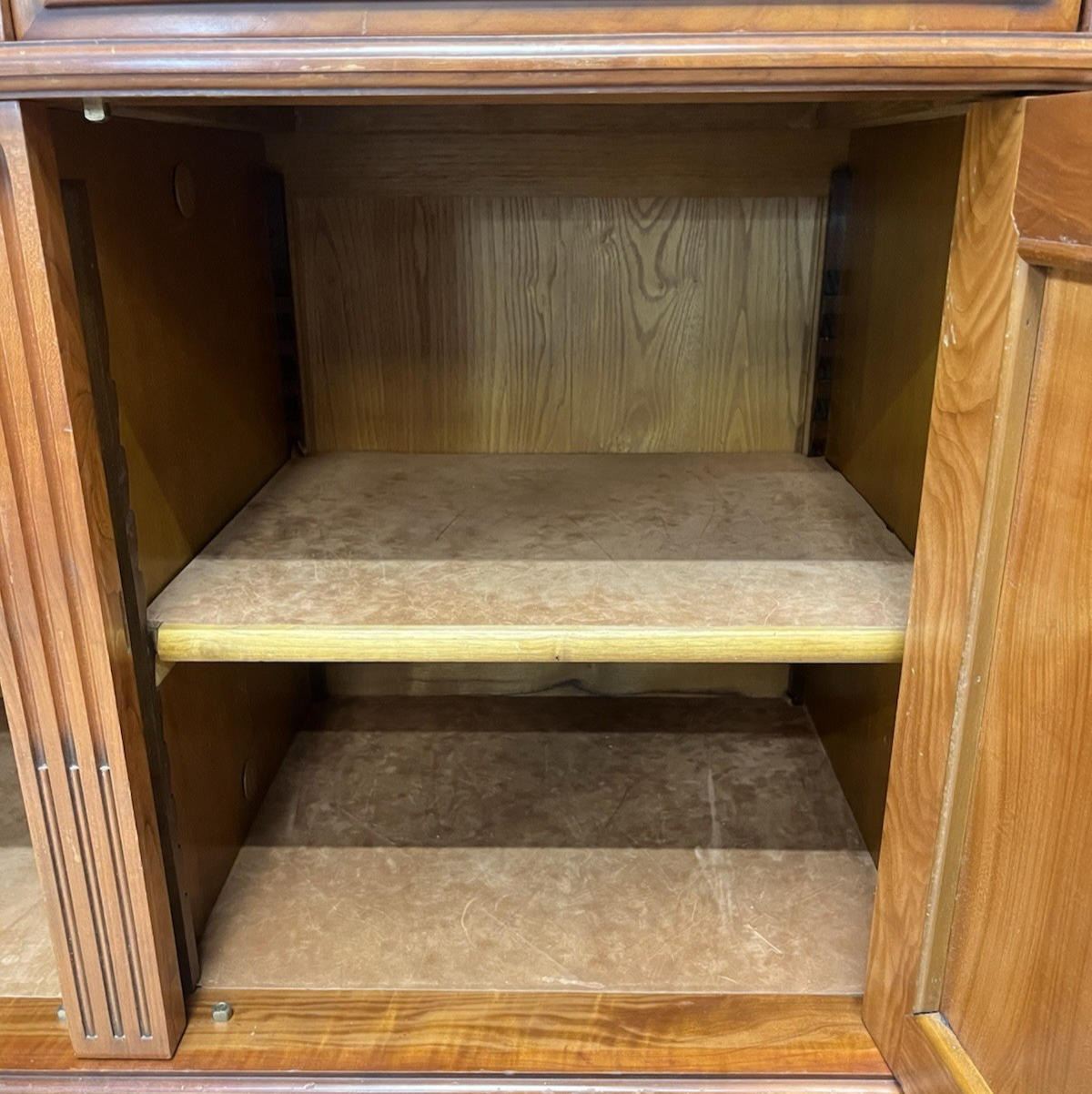 LOUIS XVI STYLE FRUITWOOD BREAKFRONT SIDEBOARD 86.5"