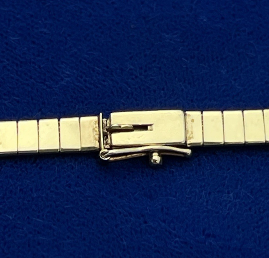 14K Yellow Gold 19.6 g 5 CZ Stones Omega Collar Necklace 15.5"