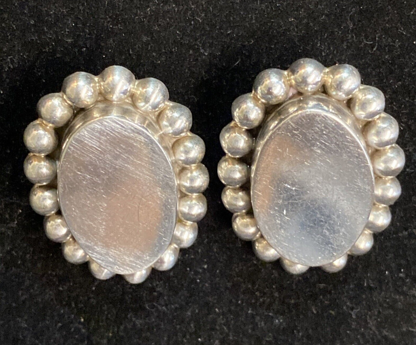 Sterling Silver 925 Mexico Clip On Earrings 25.1g