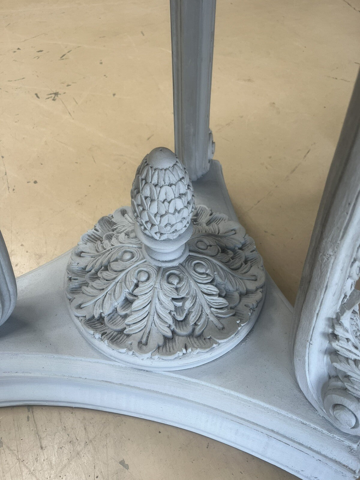 PAIR OF FRENCH LOUIS XIV GRAY-PAINTED TRIPOD JARDINIERES PLANTERS 51.5"H x 25"D