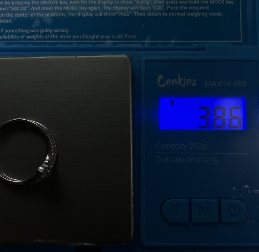 3.86g 10k White Gold Diamond Double Band Stacking Ring Size 8.5