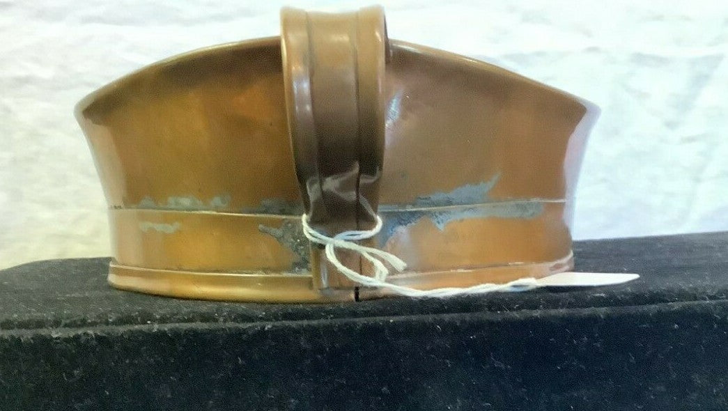 Antique Copper CANDLE HOLDER w Finger Loop Chamber stick 1800's