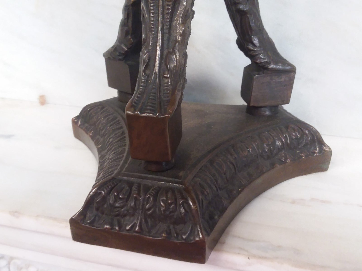 Pair Antique Bronze 5 light Candlesticks H 20" x W 18.5" Tripod Base Beautiful