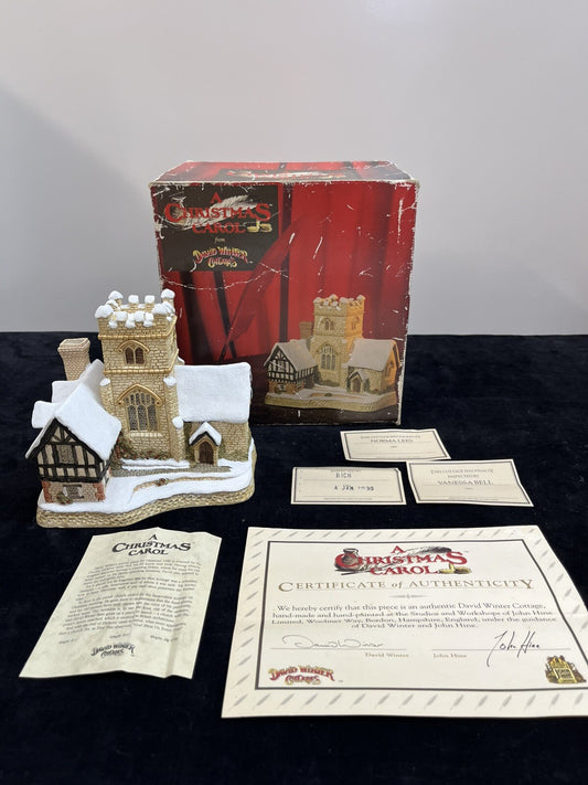 Vintage David Winter Cottage, A Christmas Carol, w/ box, 1989,