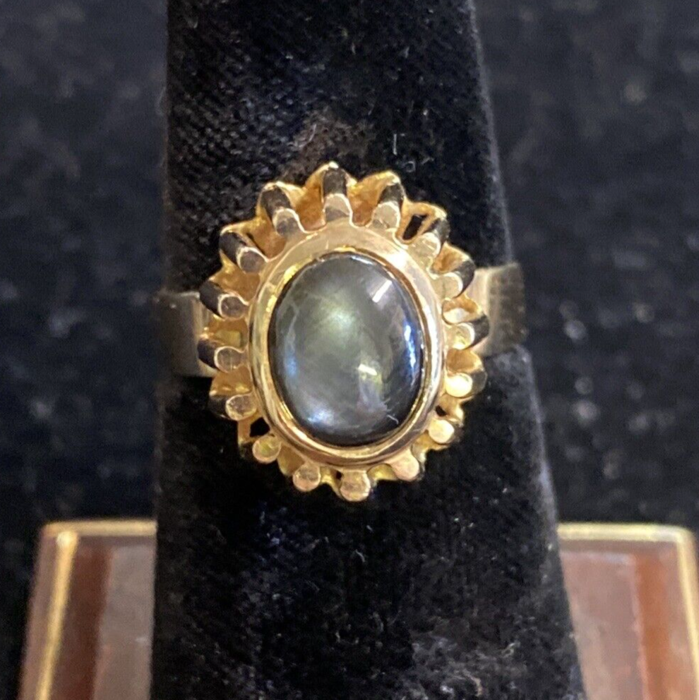 14K Yellow Gold Star Sapphire Ring Size 7.75 6.4g