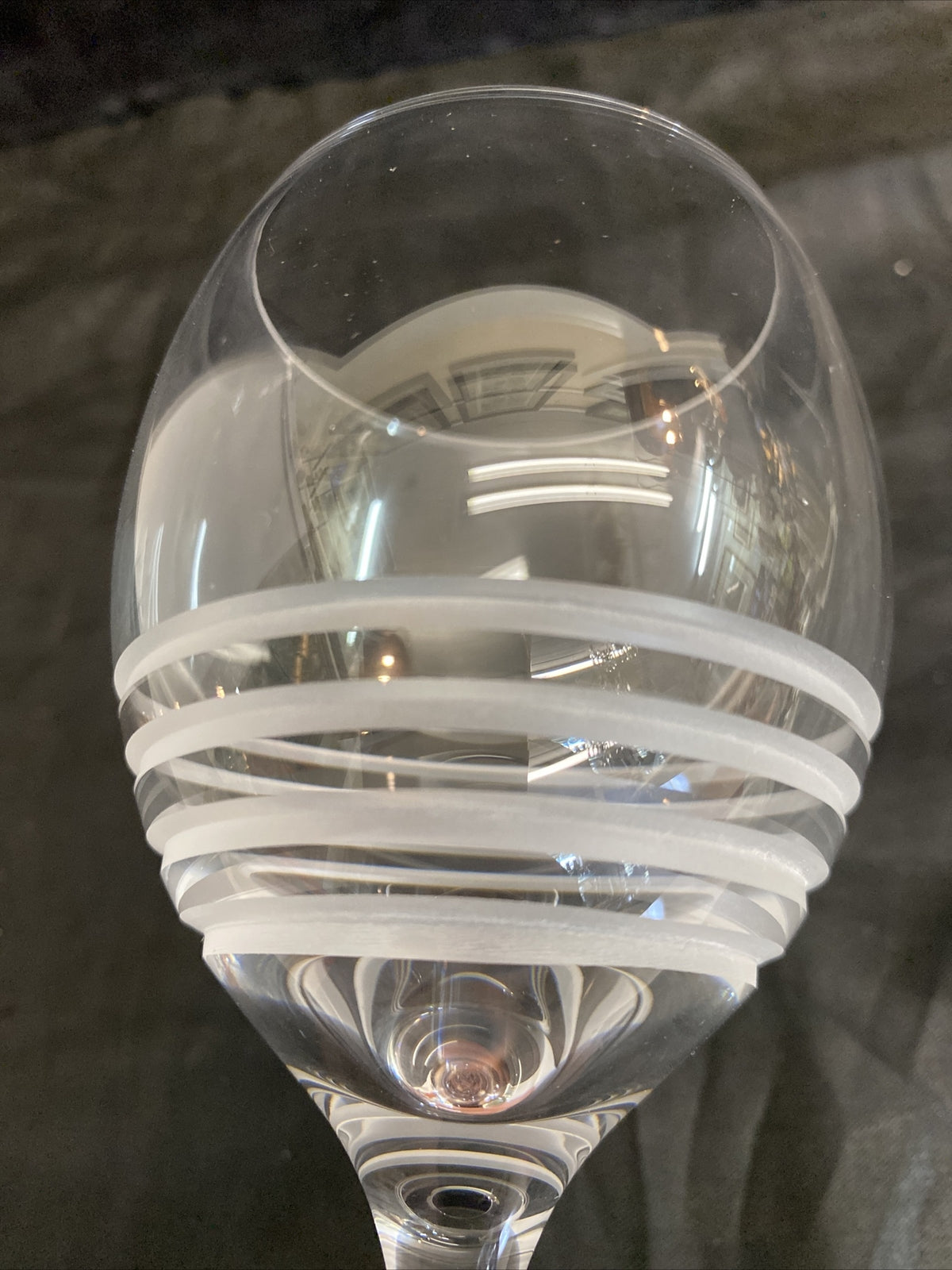 2x Hermès-Paris Fanfare Stemmed Wine Glass 6" & 6 1/4"