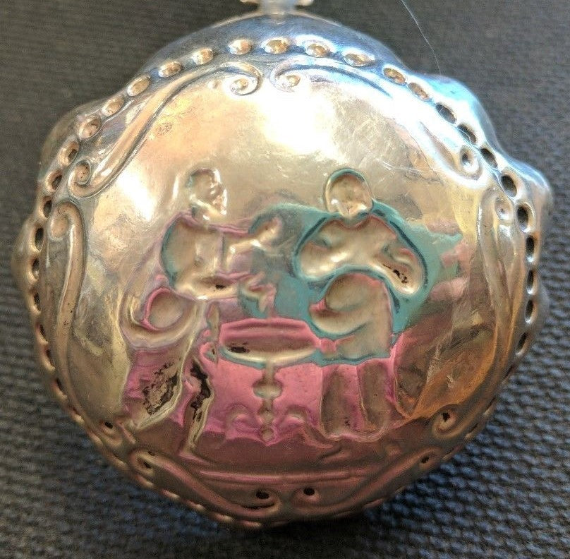 1892 Sterling Tea Caddy Spoon Dutch S B Landeck London Repousse Hallmarked