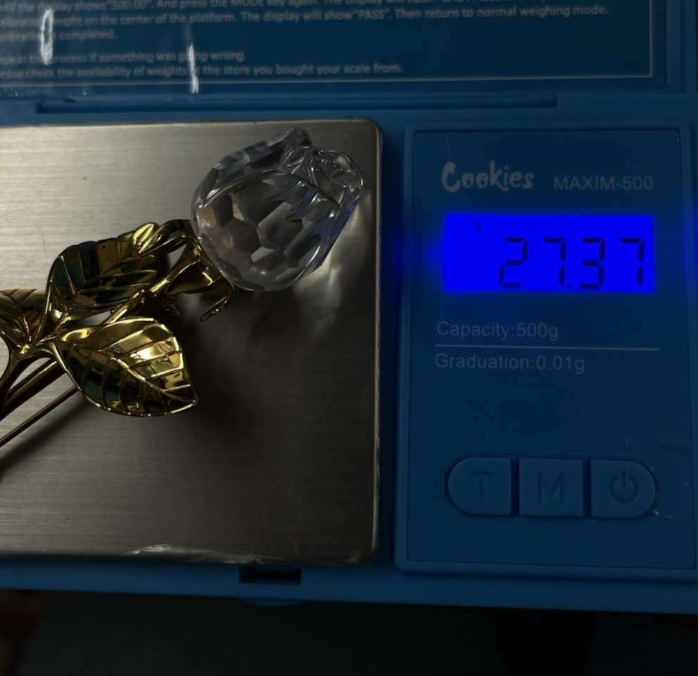 Swarovski Rose Brooch Gold Plated Clear Crystal “Memories Collection” Gorgeous!