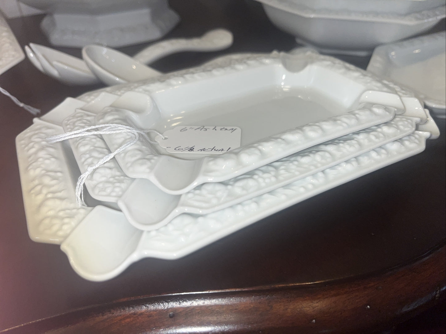 Rosenthal Maria White Classic Rose Set of 3 Stacking Ashtrays