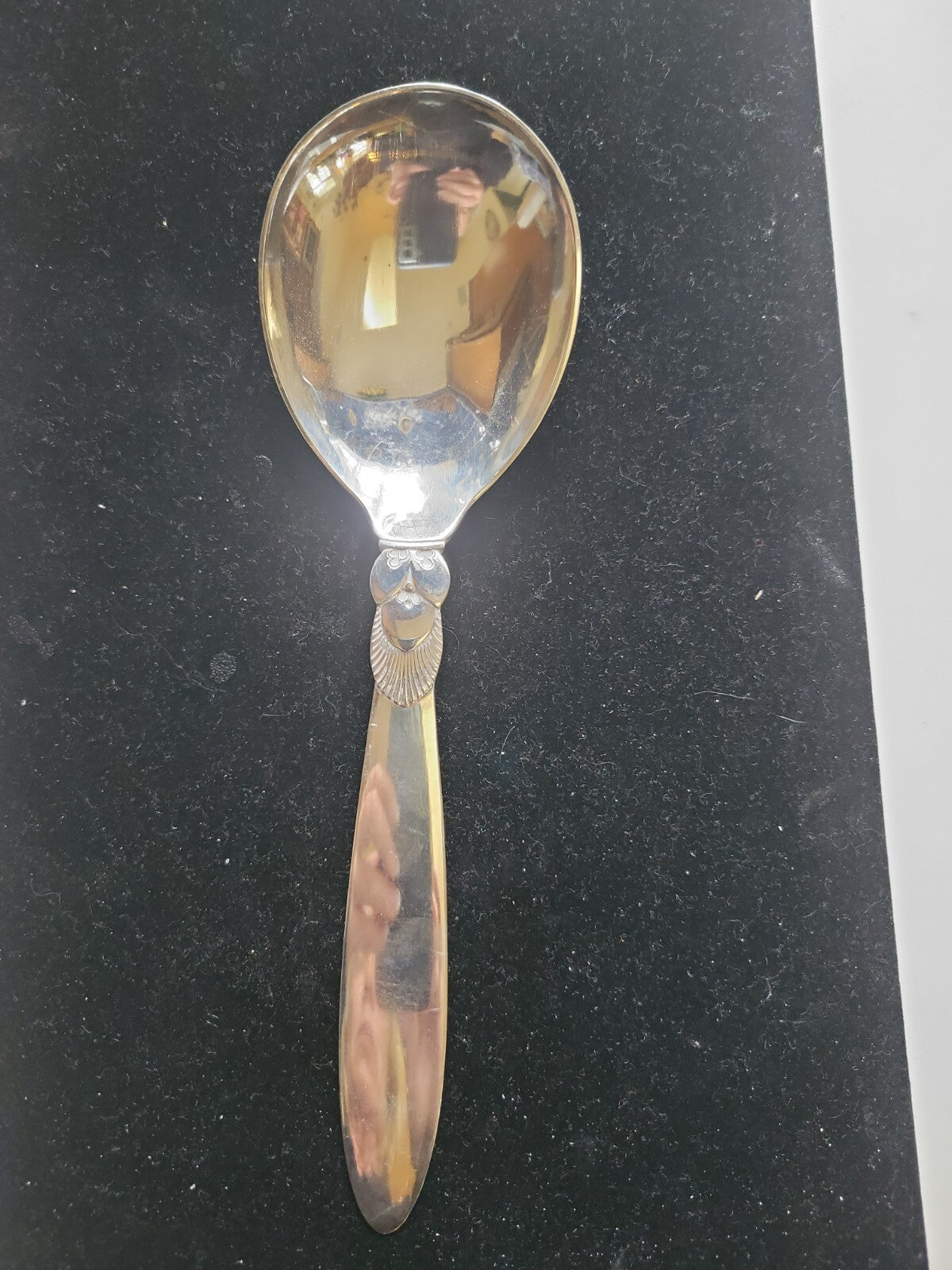Cactus by Georg Jensen Sterling Silver Salad Serving  9"  Spoon All Sterling NM