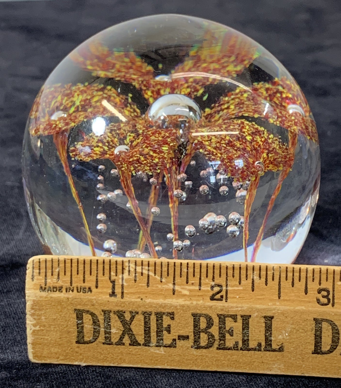 Vintage Millefiori Murano Style Pattern Paperweight Hand Blown Glass # 11