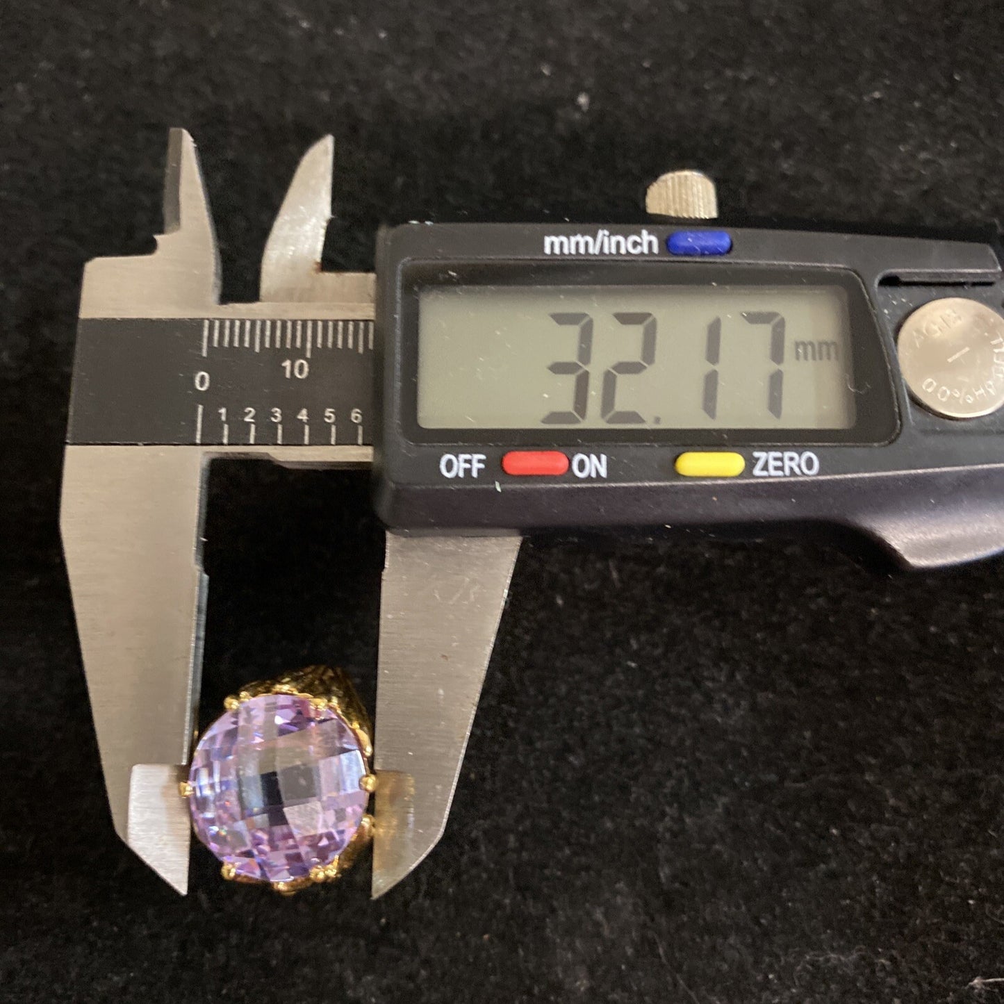 Sterling Silver 925 Gold Vermeil Purple Cushion Cut CZ Ring SZ 7