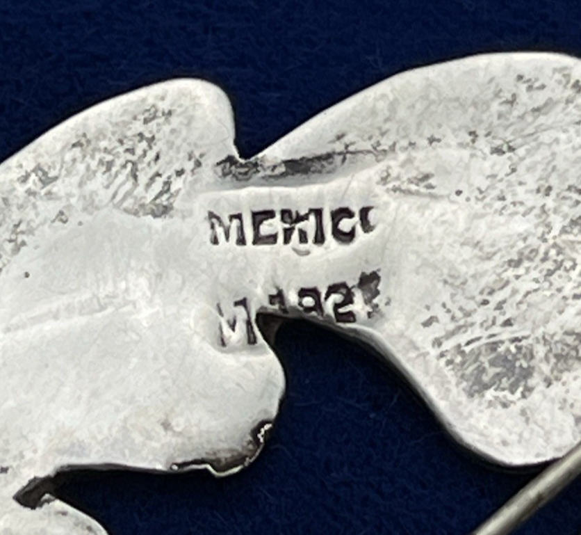 MCM TAXCO Mexican Sterling Silver and Abalone Flower Brooch approx. 1.5 in 6.29g