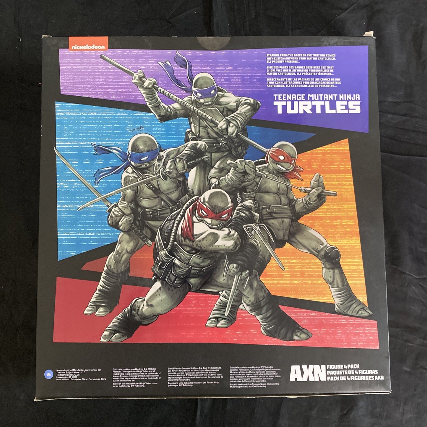 Teenage Mutant Ninja Turtles BST AXN Turtles IDW Comic Black & White SDCC 4 Pack