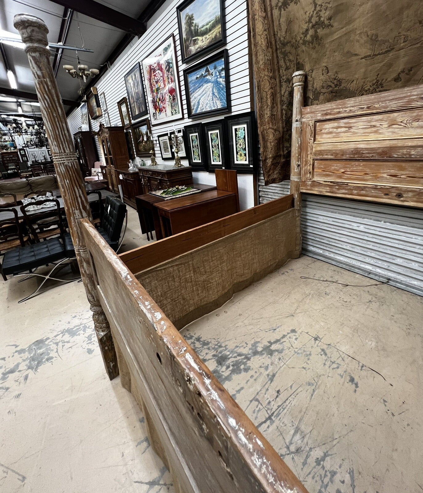 King Antique Handmade 4 Poster Bed from Alabama 4 Antebellum Porch Posts & Doors