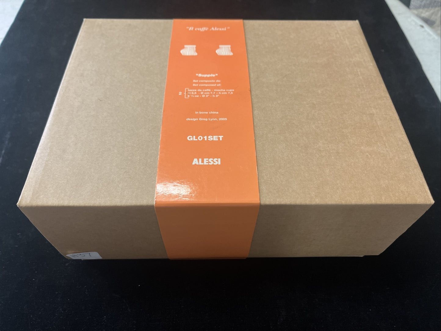 Oficina Alessi Cafe Supple Set 2 ESPRESSO MOCHA CUPS Greg Lynn GL01SET H37