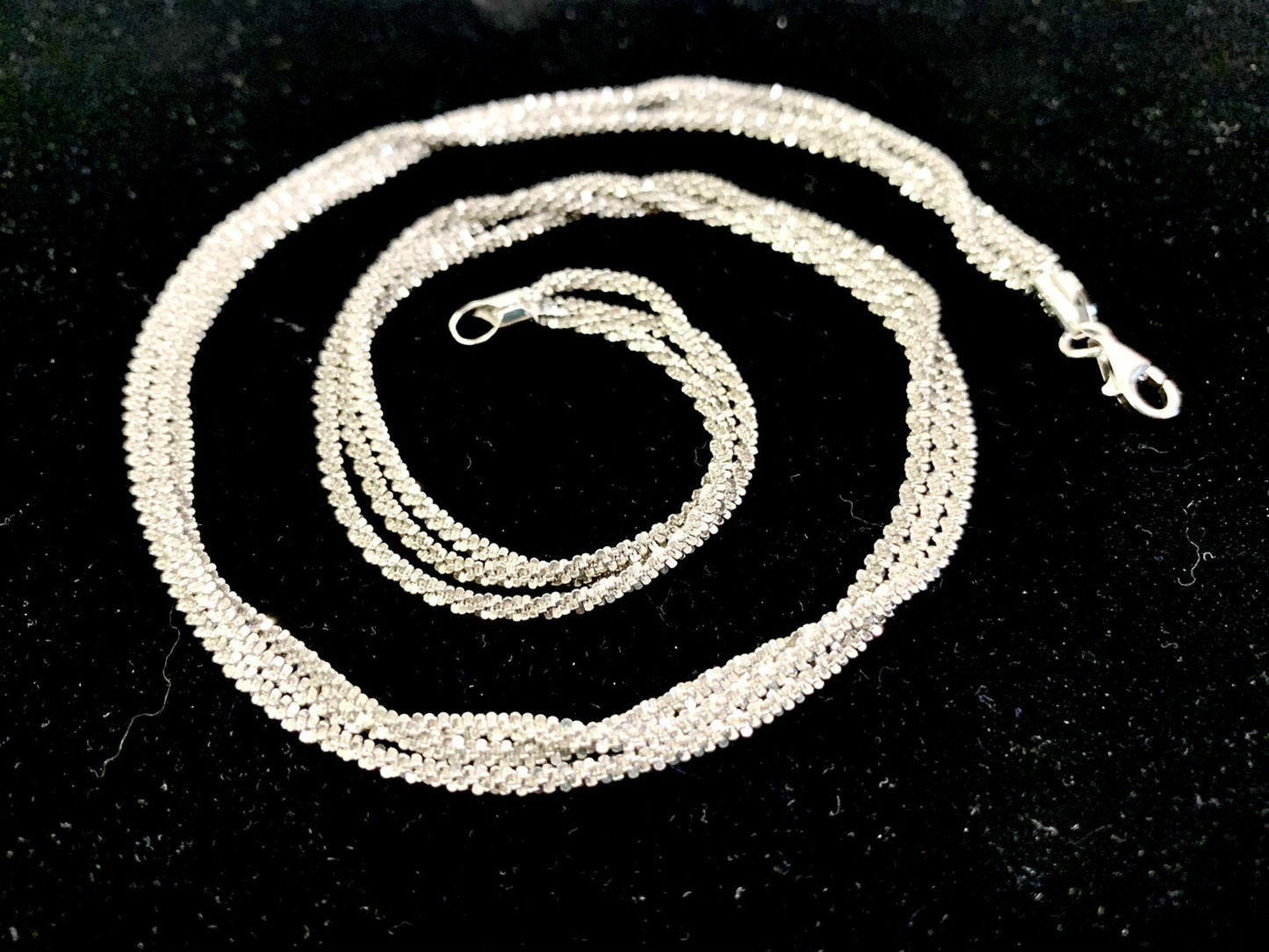 STERLING SILVER 925 TRIPLE STRAND Necklace Italy 18" 15.7 g by Jacmel JCM