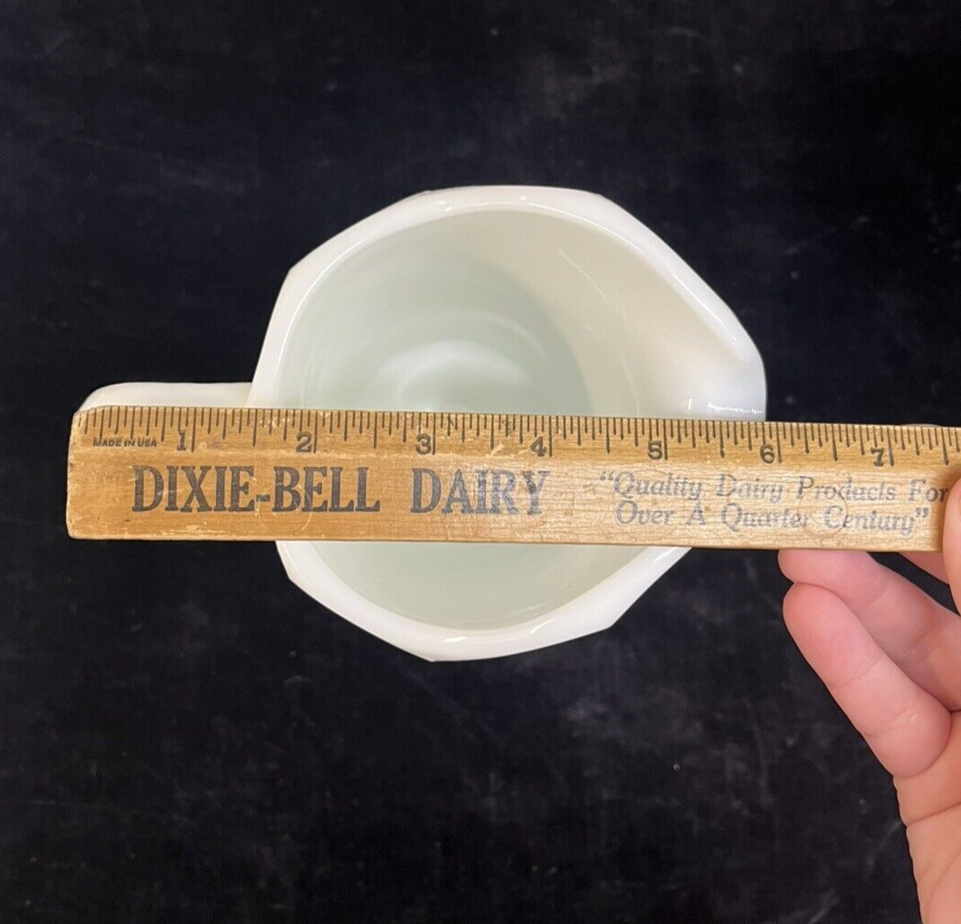 Vintage Westmoreland Milk Glass Panel Grape & Ivy Quart Pitcher 9"