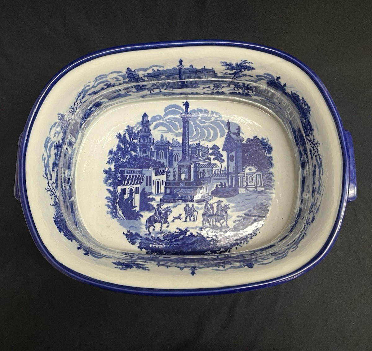 Victoria Ware Ironstone Chinoiserie Blue & White Porcelain Foot Bath 18" PB3