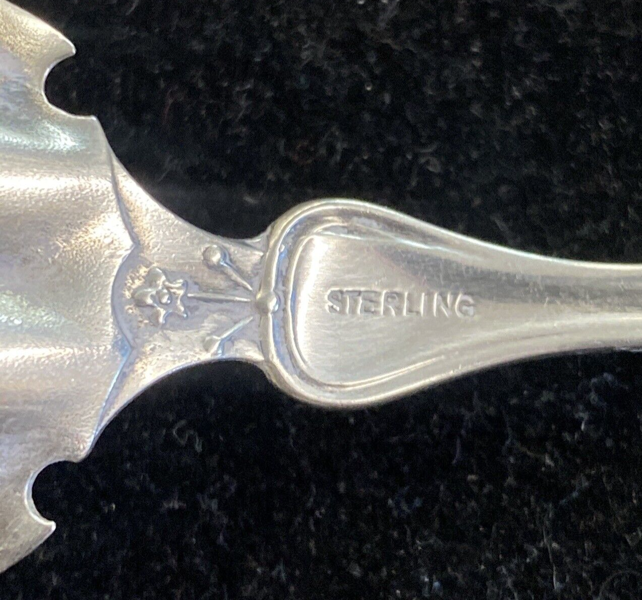 J.B. & S.M. Knowles CLINTON Sterling 6 1/2" Citrus Spoon 1880 Bright Cut  PC12