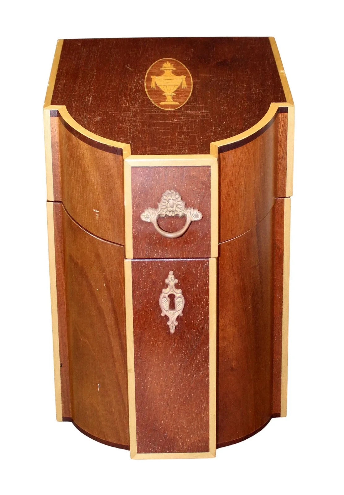 Neoclassical Hepplewhite style Open Mahogany Knife Box Storage