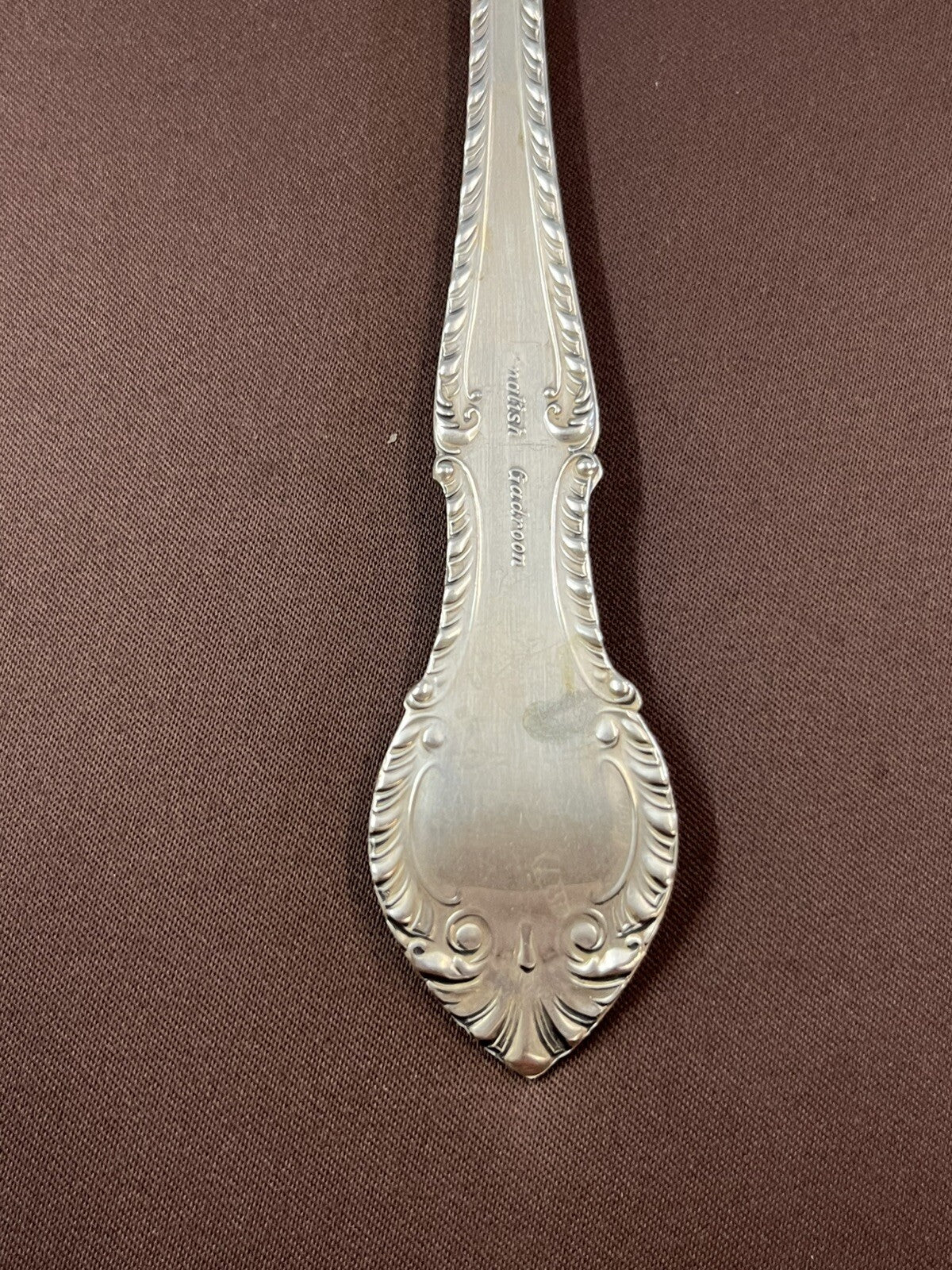 English Gadroon by Gorham 70g Sterling Silver Pierced Serving Table Spoon 8.5"