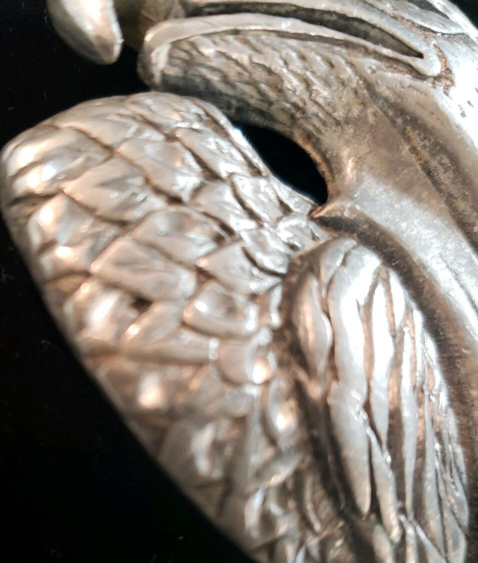Eagle Belt Buckle EJC 1995 Vintage Pewter Made in USA America Size 3.5" x 2.5"
