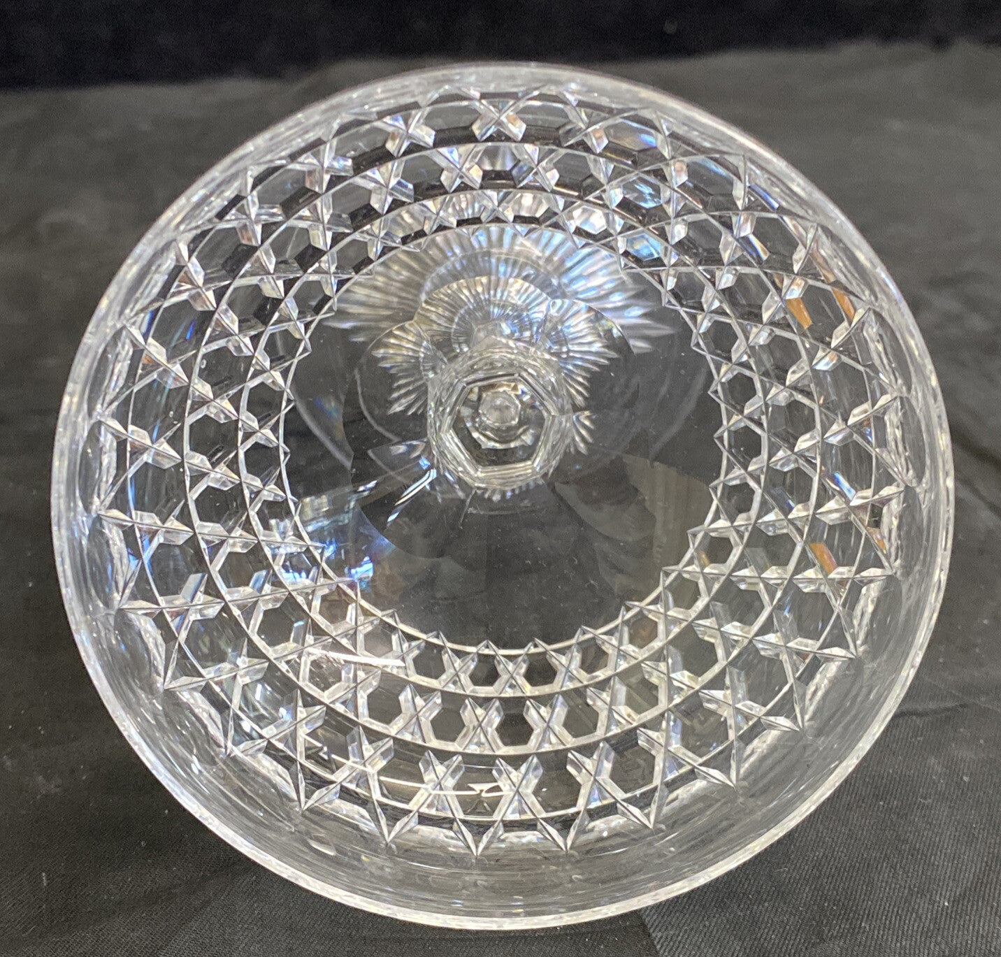 1875 Dorflinger Diamond Hob Saucer Champagne Brilliant Cut Glasses 4.75" BH313C