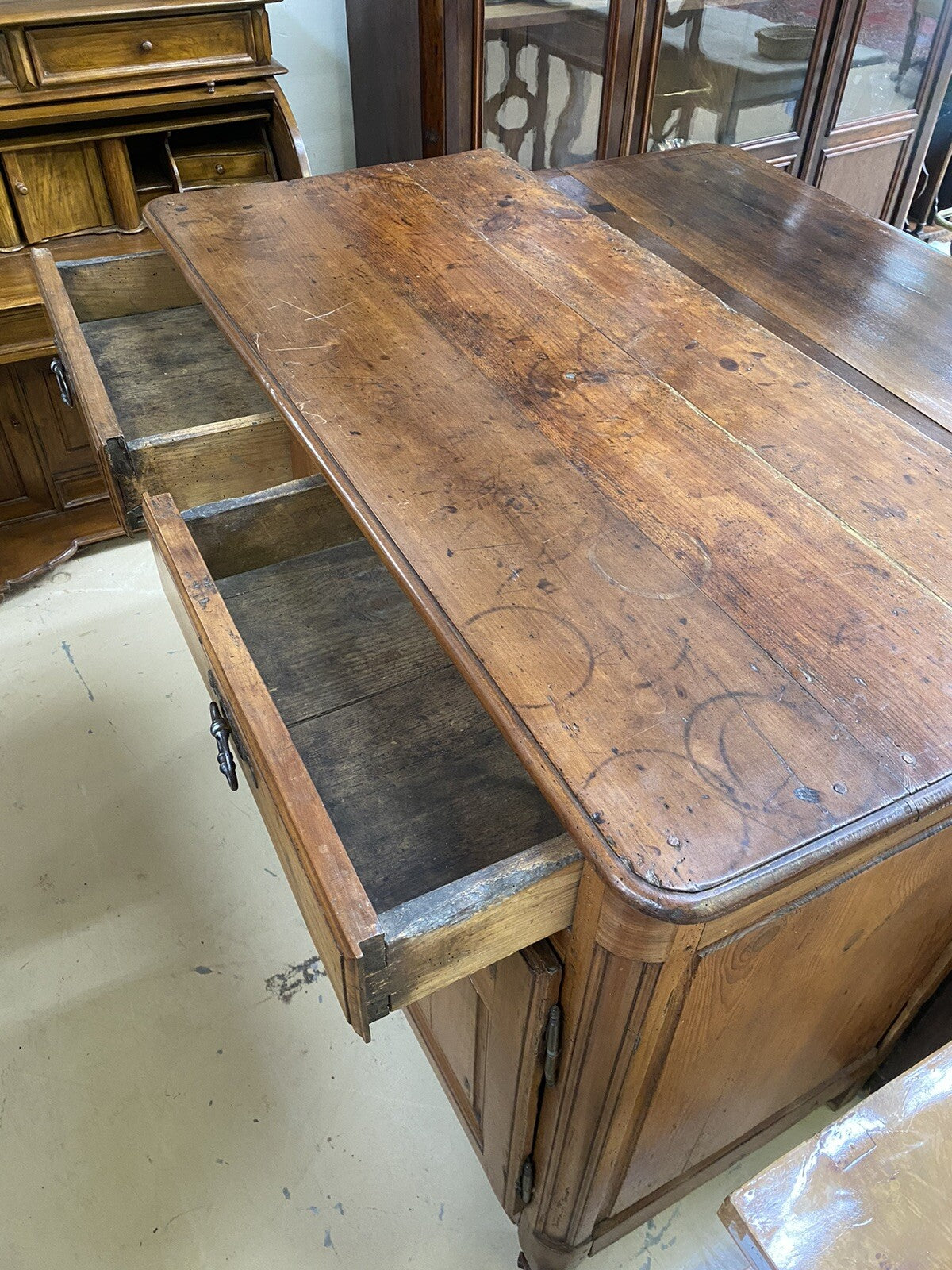French Provincial Louis XV Cherry Chest Commode Cabinet Buffet Sideboard 1800's