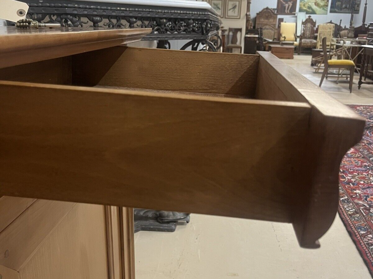 French Louis Philippe Blonde Three Door Sideboard Buffet Server Enfilade 78"W