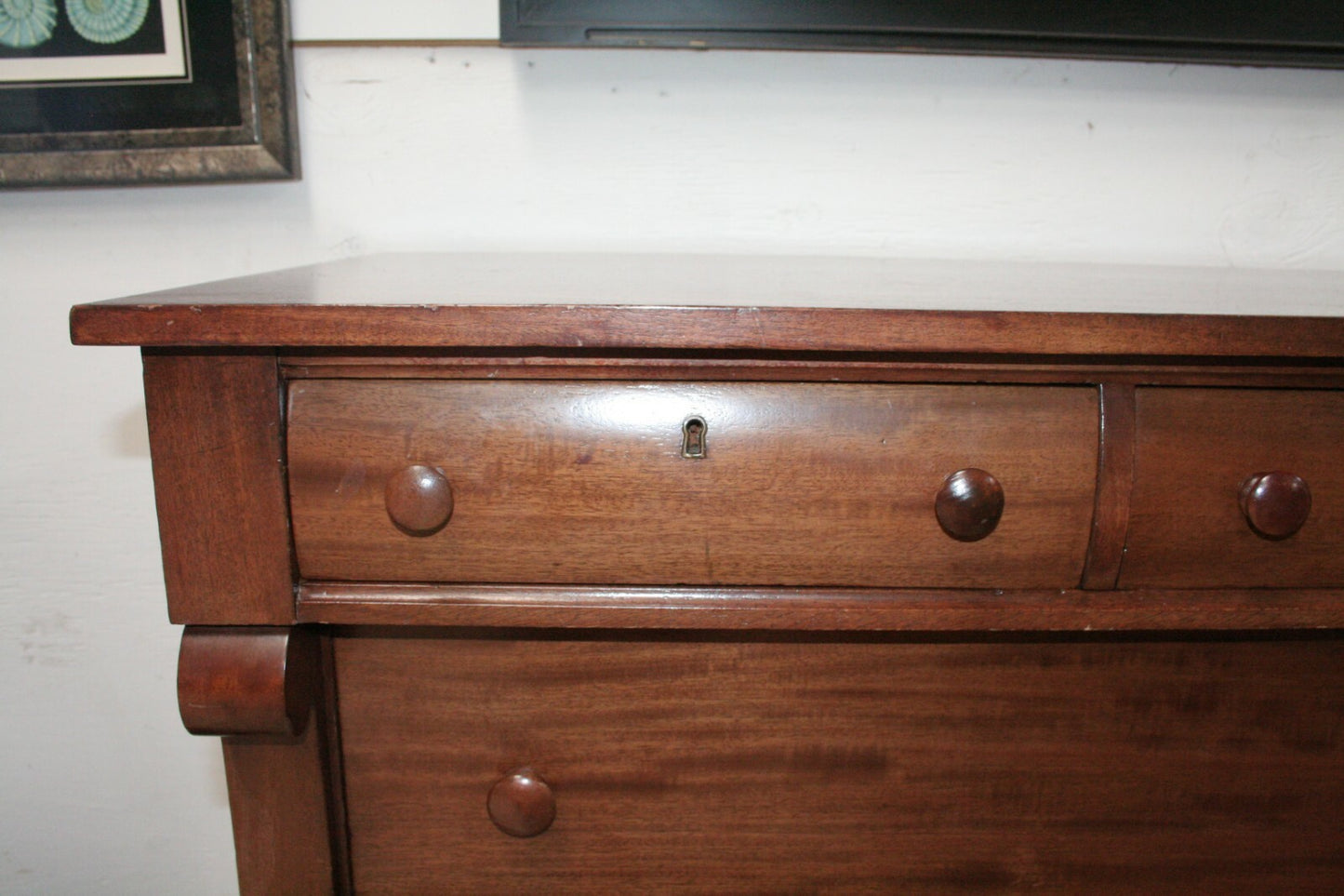 Antique American Mahogany 5 Drawer Chest late 1800's H 41" x W 38" x D22"